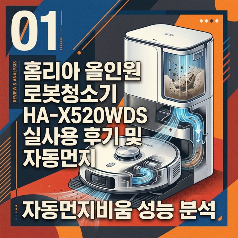 홈리아 로봇청소기 HA-X520WDS 올인원 물걸레 자동먼지비움 더스트봇 클린스테이션 성능 분석