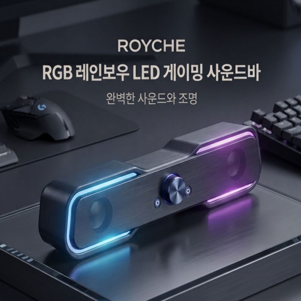 사운드바 추천 가성비 로이체 2채널 멀티미디어 RGB 레인보우 LED 게이밍 스피커 RSB-G5000 제품 이미지