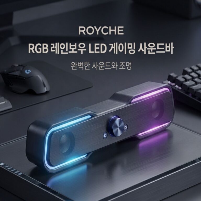 사운드바 추천 가성비 로이체 2채널 멀티미디어 RGB 레인보우 LED 게이밍 스피커 RSB-G5000