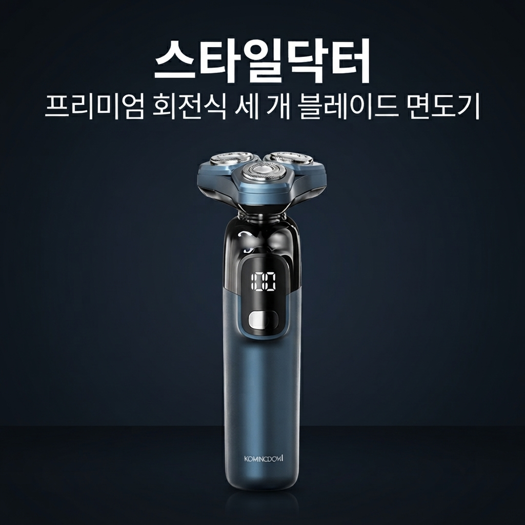 스타일닥터 전기면도기 회전식 세 개 블레이드 휴대용 면도기 KMD-381 제품 이미지