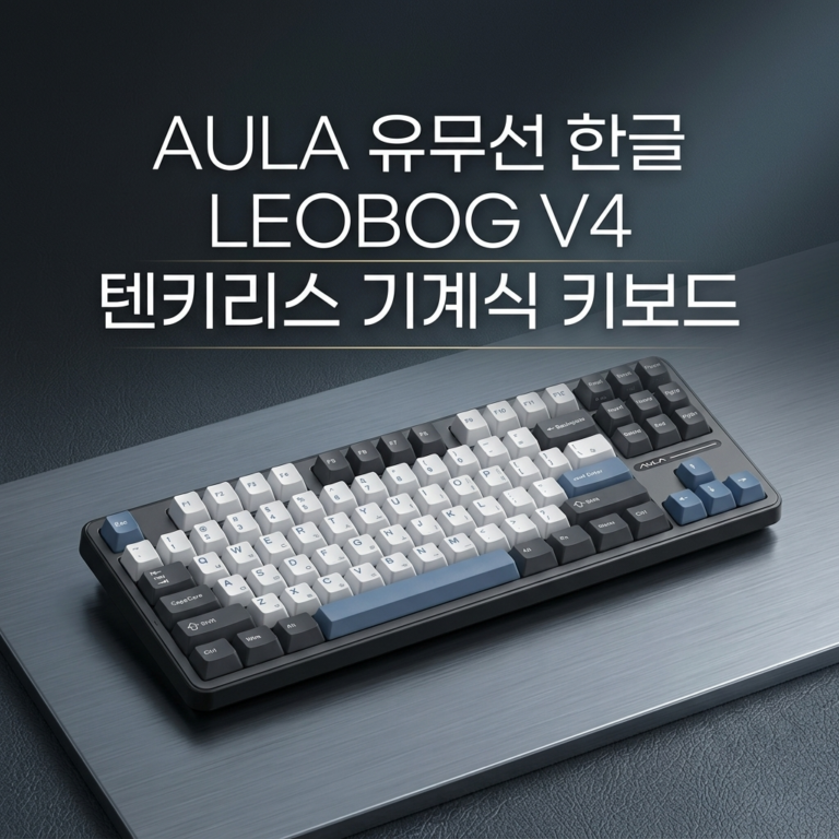 텐키리스 기계식 키보드 AULA 가스켓 유무선 한글 LEOBOG V4