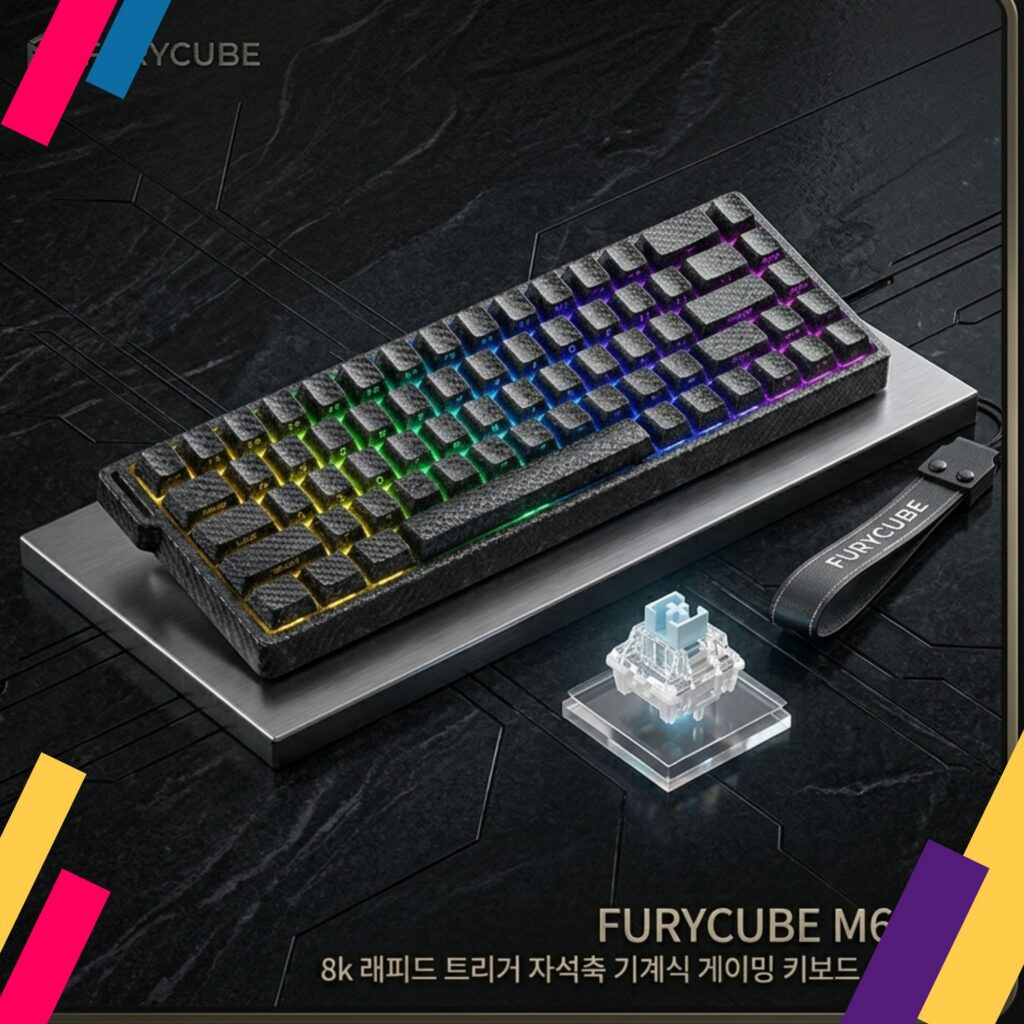 미니 기계식 키보드 FURYCUBE M68HE 8k 래피드 트리거 자석축 게이밍 e-sports FURYCUBE M68HE 제품 이미지
