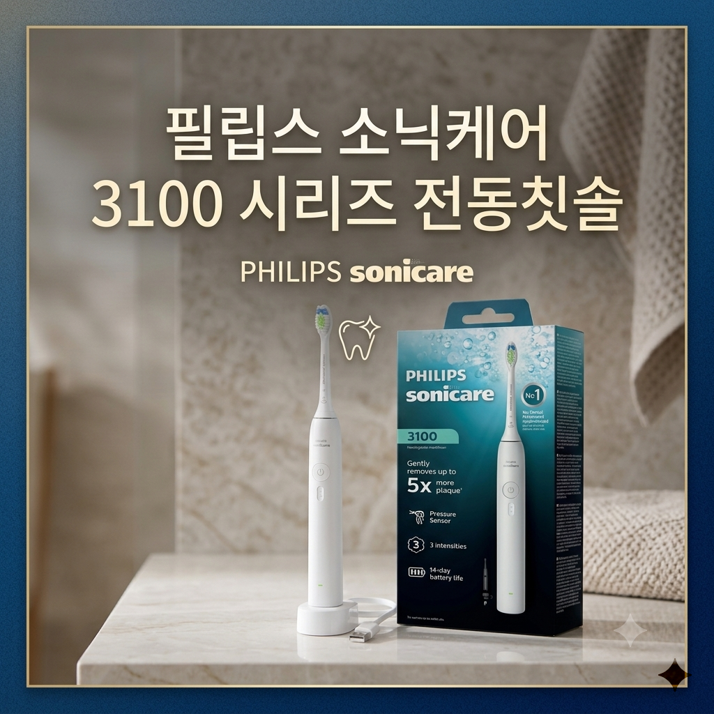 필립스 소닉케어 3100 시리즈 전동칫솔 HX4031/21 제품 이미지