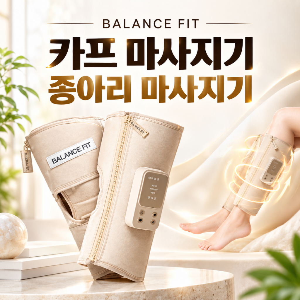 발란스핏 종아리 마사지기 95프로블럼 지퍼형 무선 온열 찜질 공기압 2개 베이지 95PBCM02Be 제품 이미지