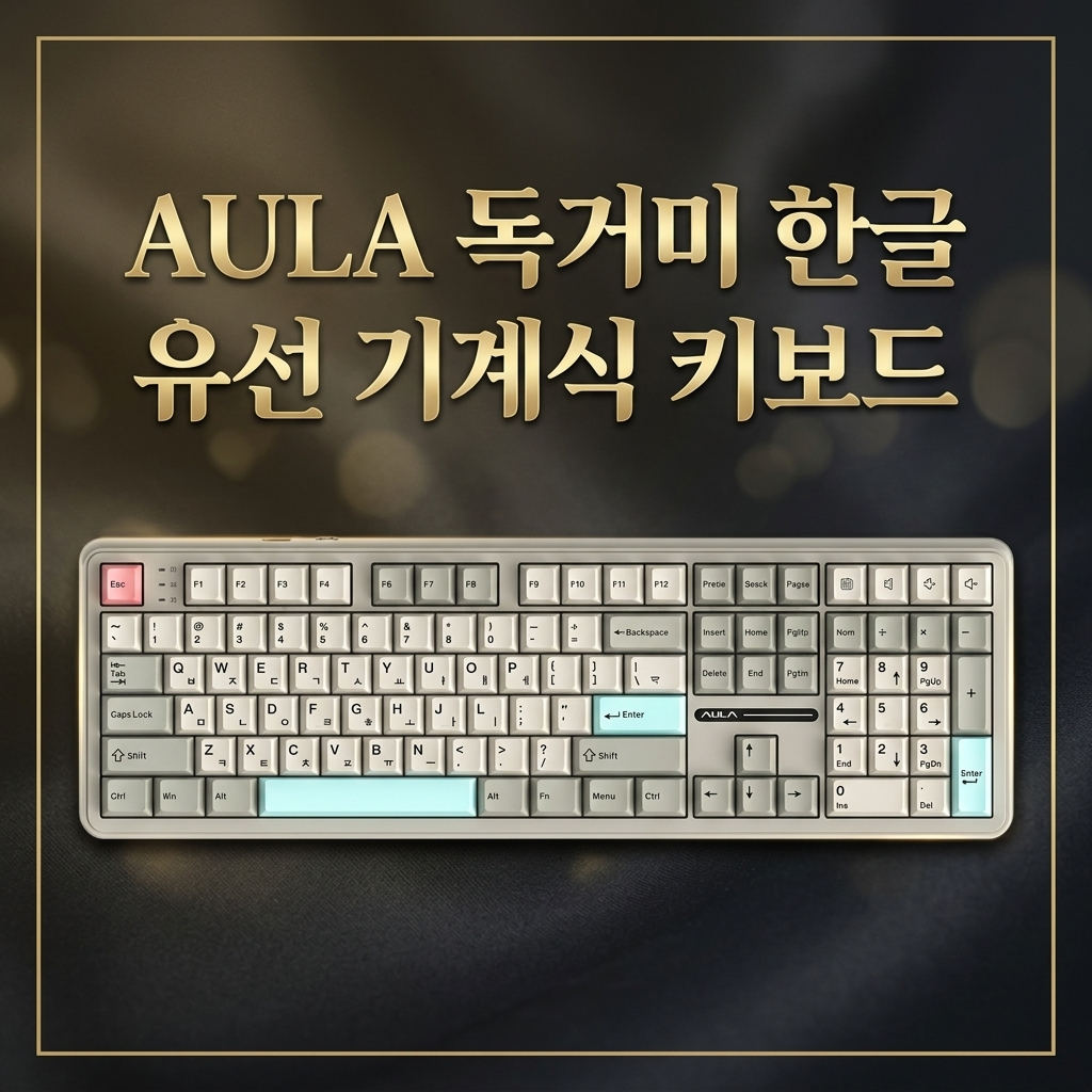사무실에서 쓰기 좋은 저소음 기계식 키보드 AULA 독거미 한글 유선 F108 Wired (F108) 제품 이미지