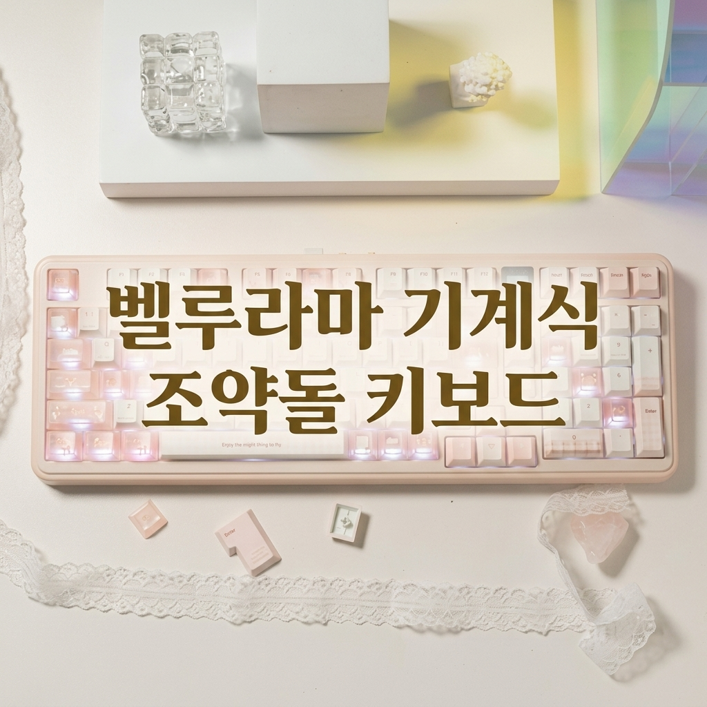 입문용 기계식 키보드 벨루라마 조약돌키보드 레트로 감성의 저소음 VLR-KB-87PK 제품 이미지