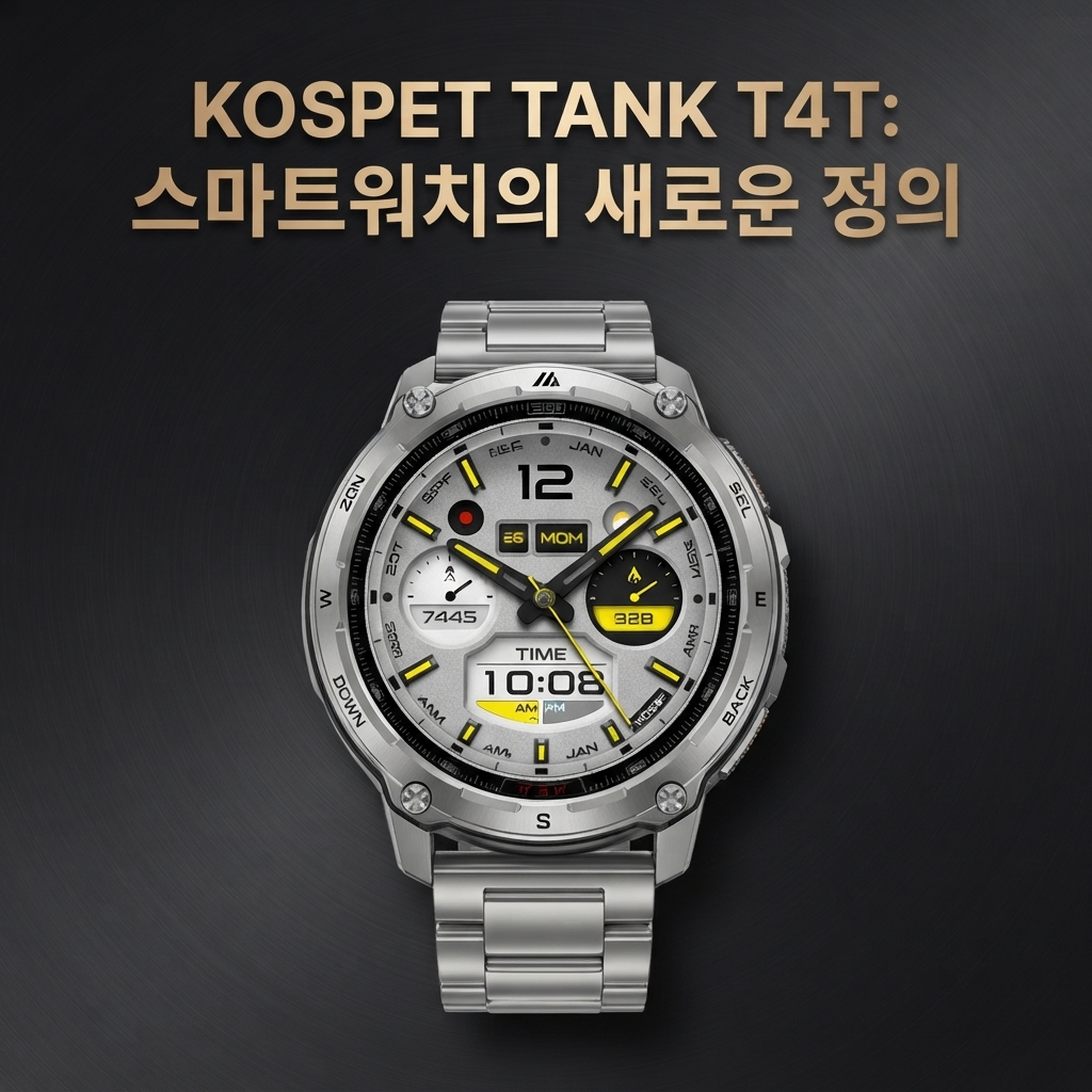초등학생스마트워치 갤럭시 위치추적 KOSPET-TANK-T4T-BS 아웃도어 방수방진 스마트워치 (블랙/실버) 제품 이미지